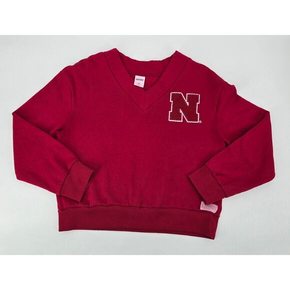 Rosio Medium V-Neck Nebraska Collegiate Pullover Sweatshirt - Picture 5 of 6